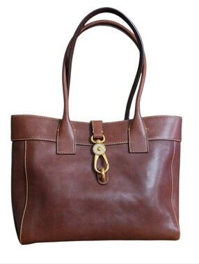 Dooney & Bourke Florentine Large Amelie Shoulder Bag Leather Tote Bag Brown